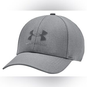 Under Armour Iso-Chill ArmourVent Stretch Cap for Men - Pitch Gray/Black - M/L